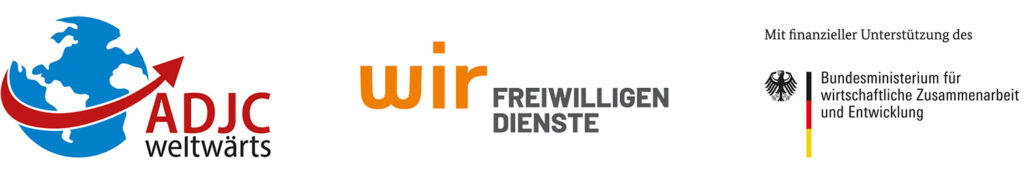 Logos: ADJC, Fachstelle Freiwilligendienste im Bistum Limburg und BMZ