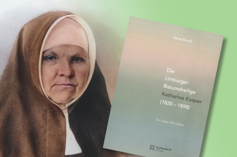 Portrait von Katharina Kasper mit einer Abbildung des Buches rechts daneben